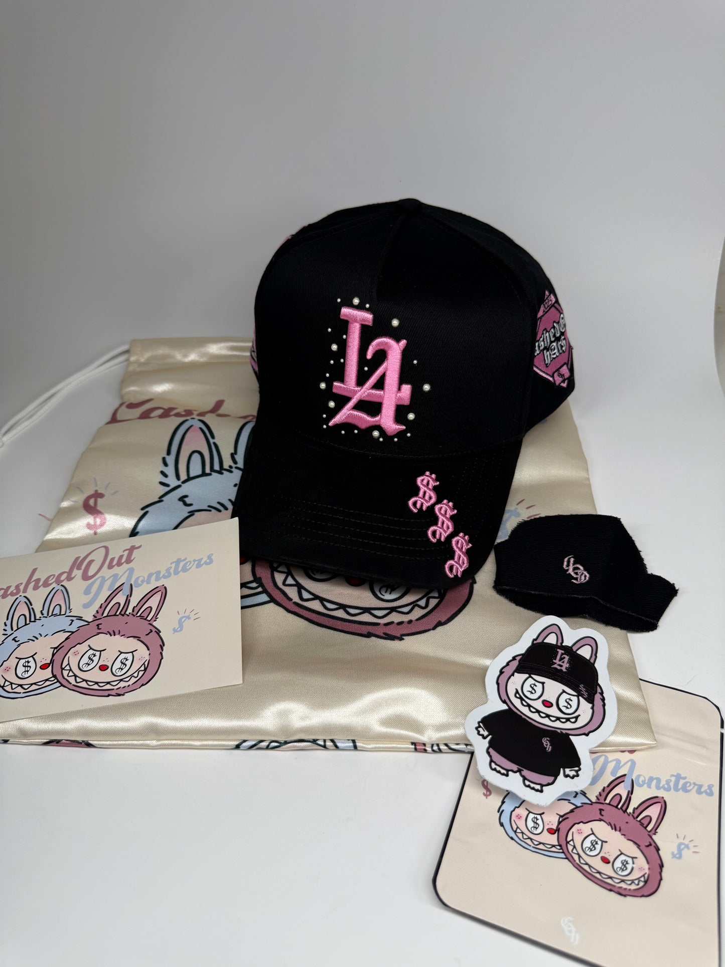 Cashed Only x Labubu SnapBack Pink/black