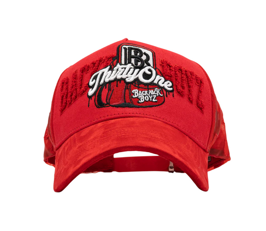 31 Hats x Backpack Boyz “ La Mochila “ Trucker SnapBack Red